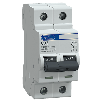 BA20320C - 32A, 6kA, C, 2P MCB, Otomatik sigorta - 1