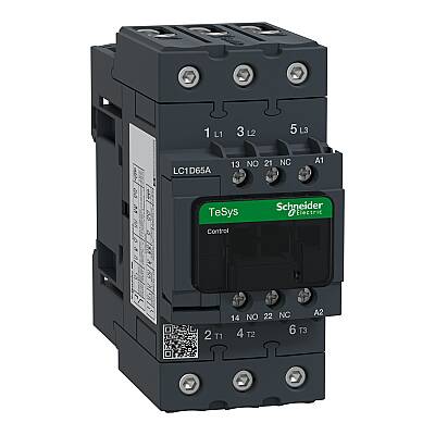 LC1D65AB7 - TeSys D contactor 3P AC3 65A 24V AC coil - 1
